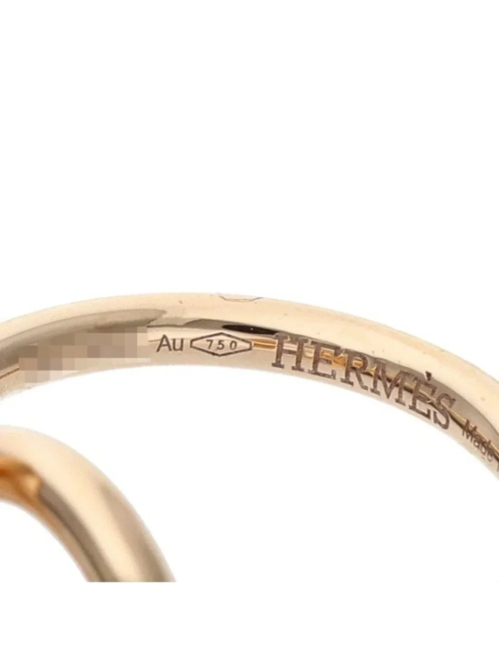 Hermes Echappee PM 18k Pink Gold Pave Diamond Ring